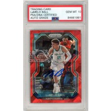 LaMelo Ball 2020-21 Panini Prizm Red Ice Autograph Rookie Card #278 PSA/DNA 10