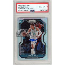 LaMelo Ball 2020-21 Panini Prizm Silver Autograph Rookie Card #278 PSA/DNA 10