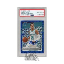 LaMelo Ball 2020-21 Panini Donruss Optic Blue Velocity Autograph RC Card #153 PSA/DNA 10