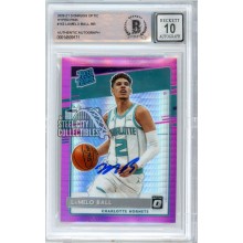 LaMelo Ball 2020-21 Panini Donruss Optic Rated Rookie Hyper Pink Autograph Card #153 BAS 10