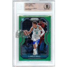 LaMelo Ball 2020-21 Panini Prizm Green Autograph Rookie Card #278 BAS