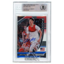 LaMelo Ball 2020-21 Panini Prizm Draft Picks Red White & Blue Autograph RC Card #43 BAS