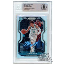 LaMelo Ball 2020-21 Panini Prizm Silver Autograph Rookie Card #278 BAS (Light Blue)