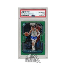 LaMelo Ball 2020-21 Panini Prizm Green Autograph RC Card #278 PSA/DNA