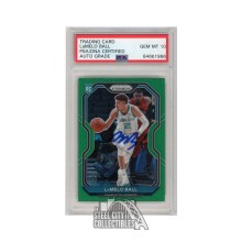 LaMelo Ball 2020-21 Panini Prizm Green Autograph RC Card #278 PSA/DNA 10