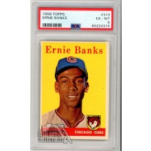 Ernie Banks 1958 Topps Card #310 PSA 6 EX-MT