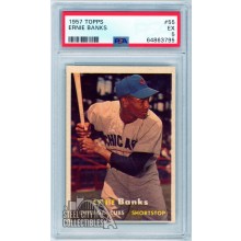 Ernie Banks 1957 Topps Card #55 PSA 5 EX