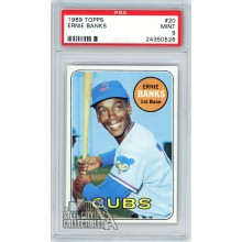 Ernie Banks 1969 Topps Card #20 PSA 9 Mint