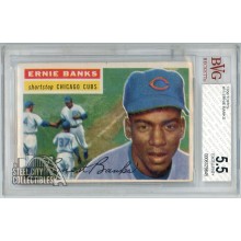 Ernie Banks 1956 Topps Card #15 BVG 5.5 Excellent