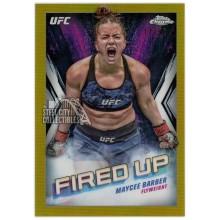 Maycee Barber 2024 Topps Chrome UFC Fired Up Gold Refractor Card #FDP-4 17/50