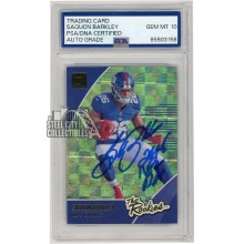 Saquon Barkley 2018 Panini Donruss The Rookies Rookie Autograph 2018 NFL ROY Card #R-6 PSA/DNA 10