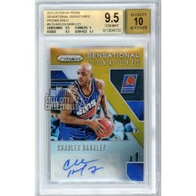 Charles Barkley 2019-20 Panini Prizm Sensational Signatures Gold Autograph Card #SS-CBK 3/10 BGS 9.5