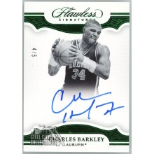 Charles Barkley 2019-20 Panini Flawless Collegiate Emerald Autograph Card #11 4/5