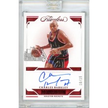 Charles Barkley 2021-22 Panini Flawless Distinguished Ruby Autograph Card #DIS-SIR 10/15