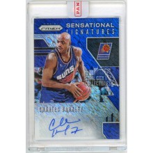 Charles Barkley 2019-20 Panini Prizm Sensational Blue Shimmer Autograph Card #SS-CBK
