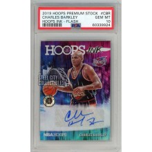 Charles Barkley 2019-20 Panini Hoops Premium Stock Ink Flash Autograph Card #HI-CBR PSA 10