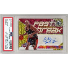 Charles Barkley 2019-20 Panini Mosaic Fast Break Gold Autograph Card #FB-CBK 8/10 PSA 10