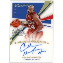Charles Barkley 2020-21 Immaculate Marks of Greatness Auto 4/10 (Surface Marks)