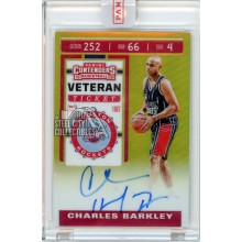 Charles Barkley 2019-20 Panini Contenders Veteran Ticket Gold Autograph Card #VT-CBK 6/10