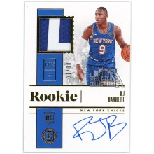 RJ Barrett 2019-20 Panini Encased Gold Rookie Patch Autograph Card #211 8/10