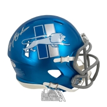 Barry Sanders Autographed Detroit Lions 2023 ALT Mini Football Helmet - JSA (Silver Ink)