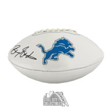 Barry Sanders Autographed Detroit Lions White Logo Football - JSA