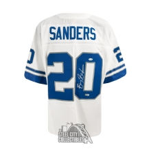 Barry Sanders Autographed Detroit Lions White Mitchell & Ness Jersey - JSA