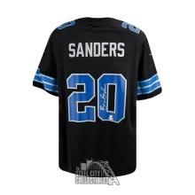 Barry Sanders Autographed Detroit Lions Nike Black Football Jersey - JSA