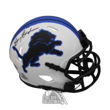 Barry Sanders Autographed Detroit Lions Lunar Eclipse Mini Football Helmet - JSA