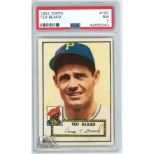 Ted Beard 1952 Topps Baseball Card #150 PSA 7 NM