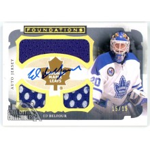 Ed Belfour 2013-14 Upper Deck The Cup Foundations Triple Patch Auto Card 15/15