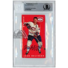 Jean Beliveau 1994-95 Parkhurst Tall Boys Autograph Card #85 BAS (Minor Crack)