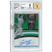 Cody Bellinger 2020 Panini Select Launch Angle Green Autograph Card #LAA-CB 1/5 BGS 9 AUTO 9