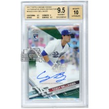 Cody Bellinger 2017 Topps Chrome Green Refractor Rookie Autograph Card #RA-CB 97/99 BGS 9.5 AUTO 10