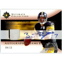 Ben Roethlisberger 2005 Upper Deck Ultimate Patch Autograph Card #AJP-BR 04/15