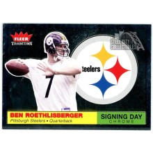 Ben Roethlisberger 2004 Fleer Tradition Chrome Signing Day Rookie Card 10/50