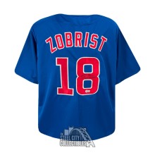 Ben Zobrist 2016 WS MVP Autographed Chicago Custom Blue Baseball Jersey - BAS (Black Ink)