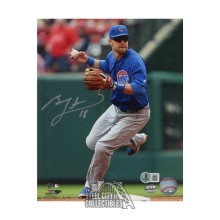 Ben Zobrist Autographed Chicago 8x10 Baseball Photo - BAS (Blue Jersey)