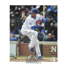 Ben Zobrist Autographed Chicago 16x20 Baseball Photo - BAS (Pinstripe Jersey)