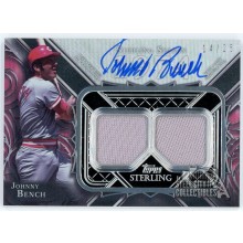 Johnny Bench 2022 Topps Sterling Seasons Dual Patch Auto Card #SSAR-JBE 14/25