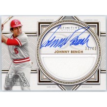 Johnny Bench 2022 Topps Definitive Jersey Autograph Card #DARC-JB 33/40