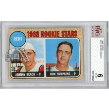 Johnny Bench 1968 Topps Baseball Rookie Card #247 BVG 6 (697)