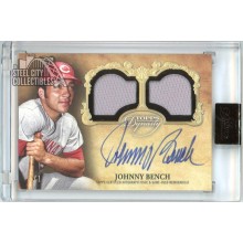 Johnny Bench 2021 Topps Dynasty Dual Jersey Relic Autograph Card #ADR-JB2 1/1