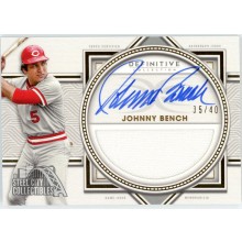 Johnny Bench 2022 Topps Definitive Jersey Autograph Card #DARC-JB 35/40