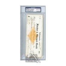 Benjamin Harrison Autographed Check - PSA/DNA 8 NM-MT