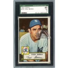 Yogi Berra 1952 Topps Baseball Card #191 SGC 3