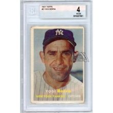 Yogi Berra 1957 Topps Baseball Card #2 BGS 4