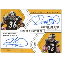 Jerome Bettis Hines Ward 2024 Panini National Treasures Dual Autograph Card #SS-PIT 5/99