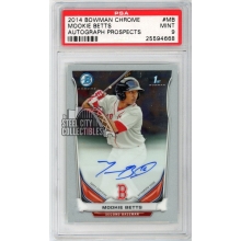 Mookie Betts 2014 Bowman Chrome 1st Autograph Card #BCAP-MB PSA 9
