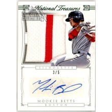 Mookie Betts 2015 Panini National Treasures Emerald Patch Autograph Card #38 3/5
